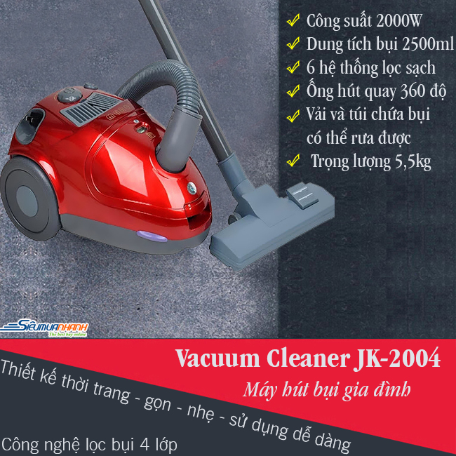 Máy hút bụi gia đình Vacuum Cleaner JK-2004 - 2000W
